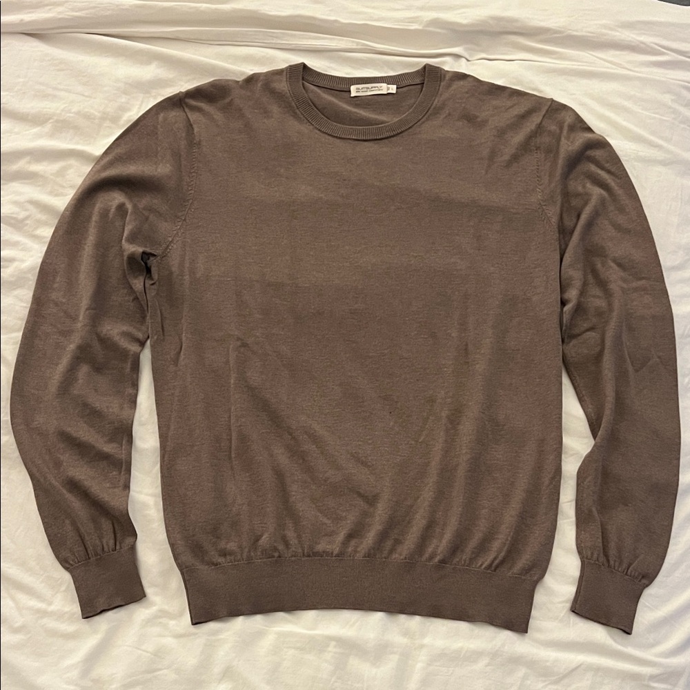 Suitsupply Men's Chocolate Crewneck Sweater